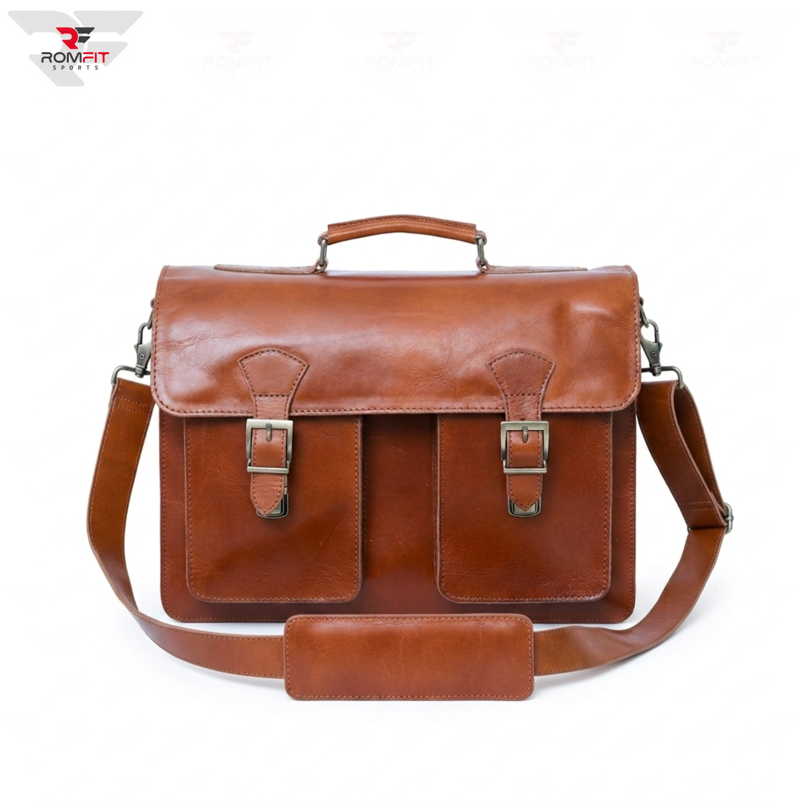 Leather Briefcase for Men – 15.6” Laptop Crossbody Messenger Bag, Business Work
