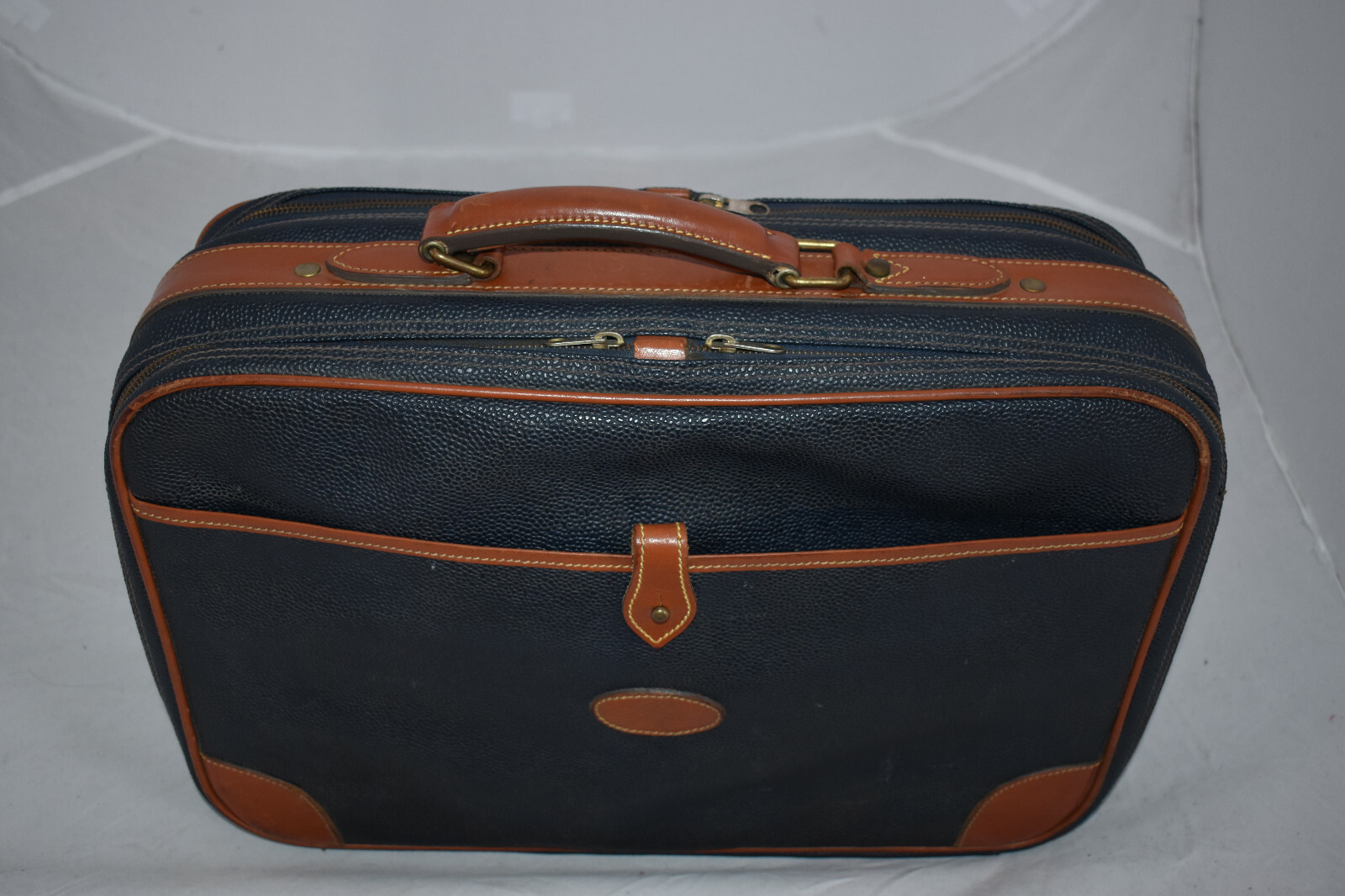 Mulberry Blue Scotchgrain Leather Satchel Briefcase Holdall Weekend Bag Unisex