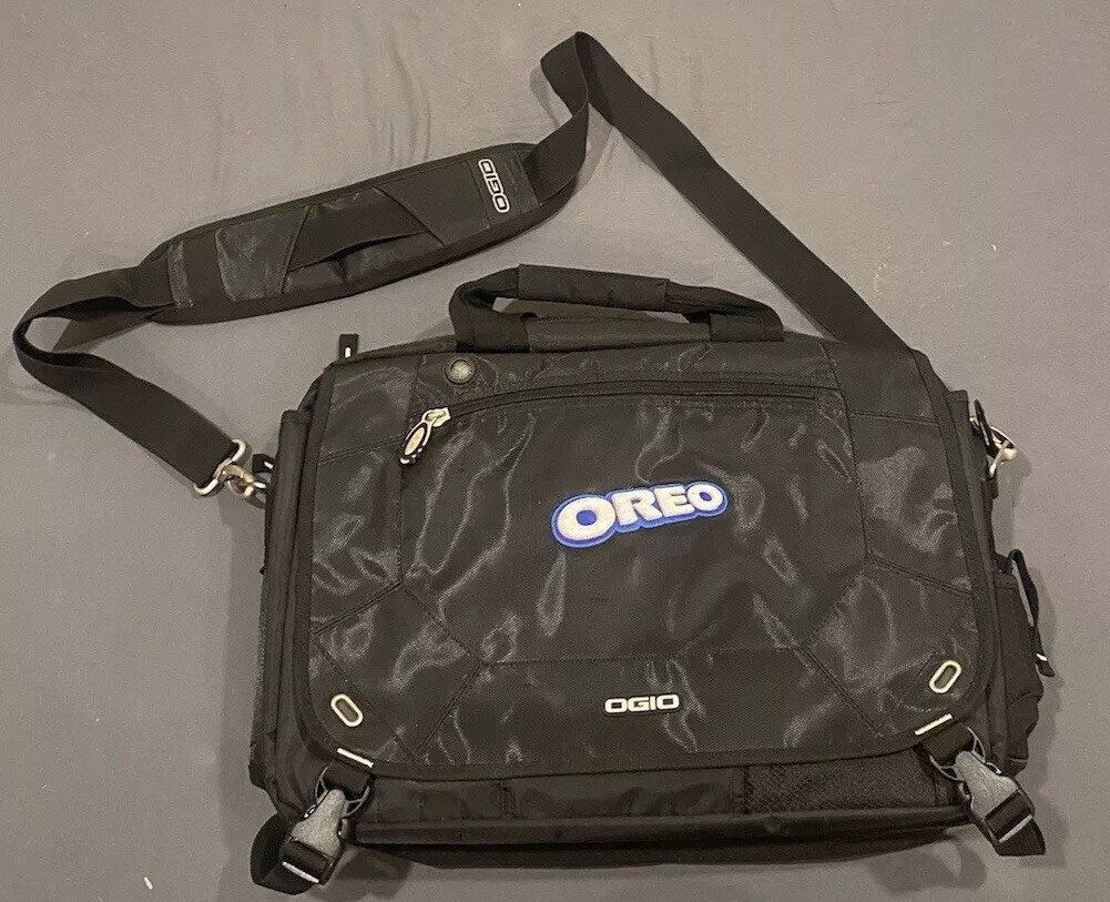 Ogio X Oreo Black Laptop Briefcase Messenger Bag Large W/ Shoulder Strap RARE