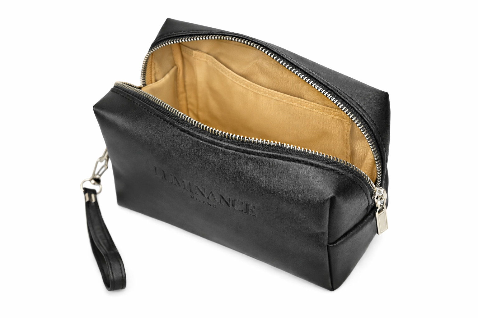 Leather Toiletry Bag Dopp Kit Luminance Milano Travel Shaving Cosmetic Case Blac