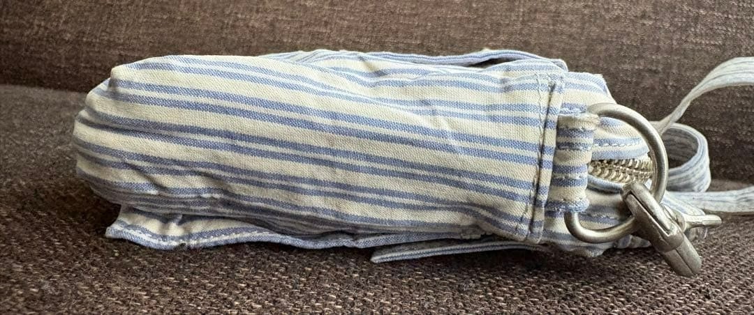 PORTER 70th Anniversary Stripe Crossbody Shoulder Bag Blue White Used t56