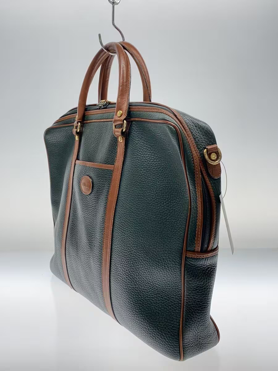 BALLY Boston Bag, Leather, Green, Plain