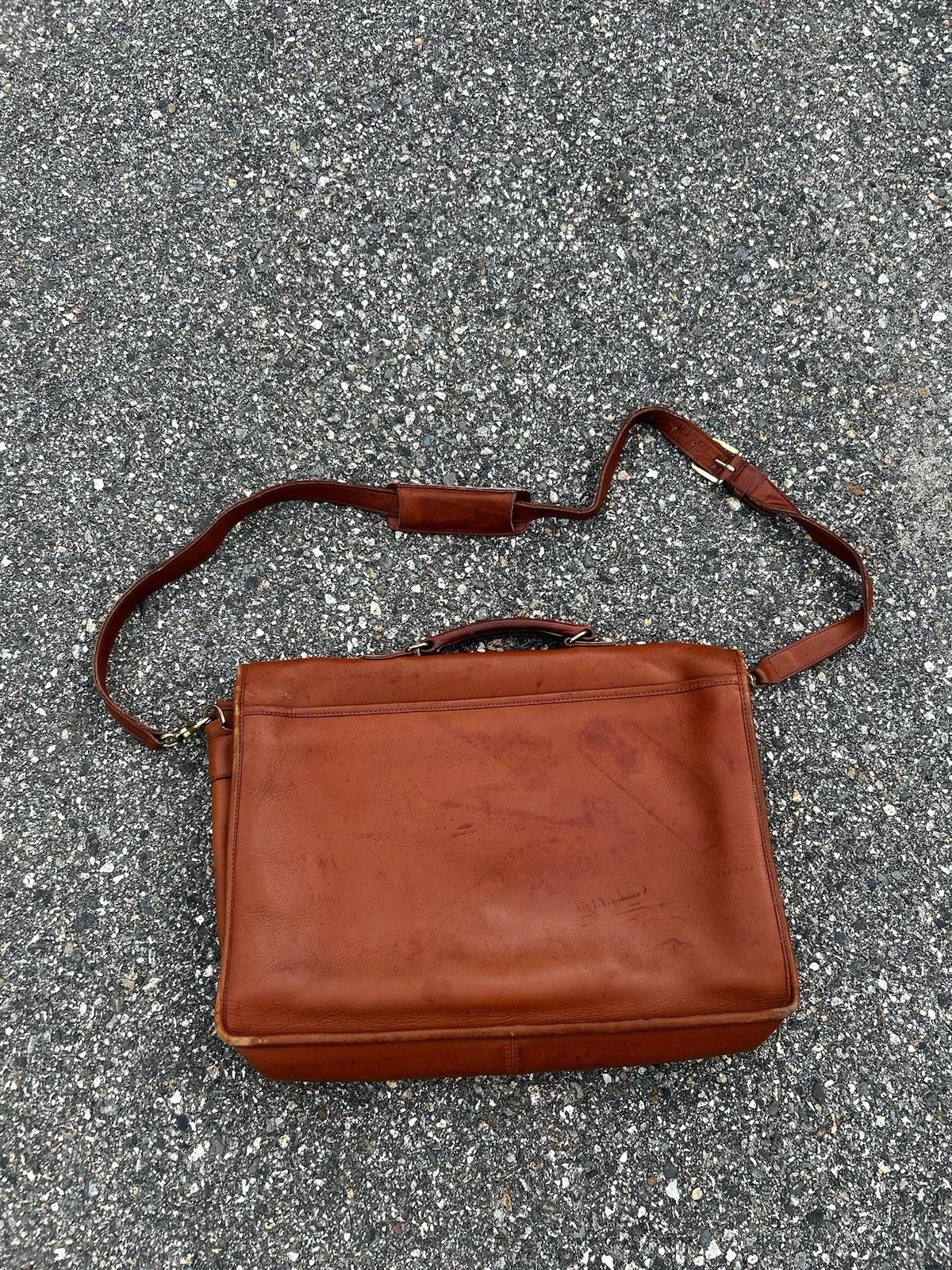 Vintage Coach Morgan Briefcase Style 5267 Tan Leather Brass Hardware