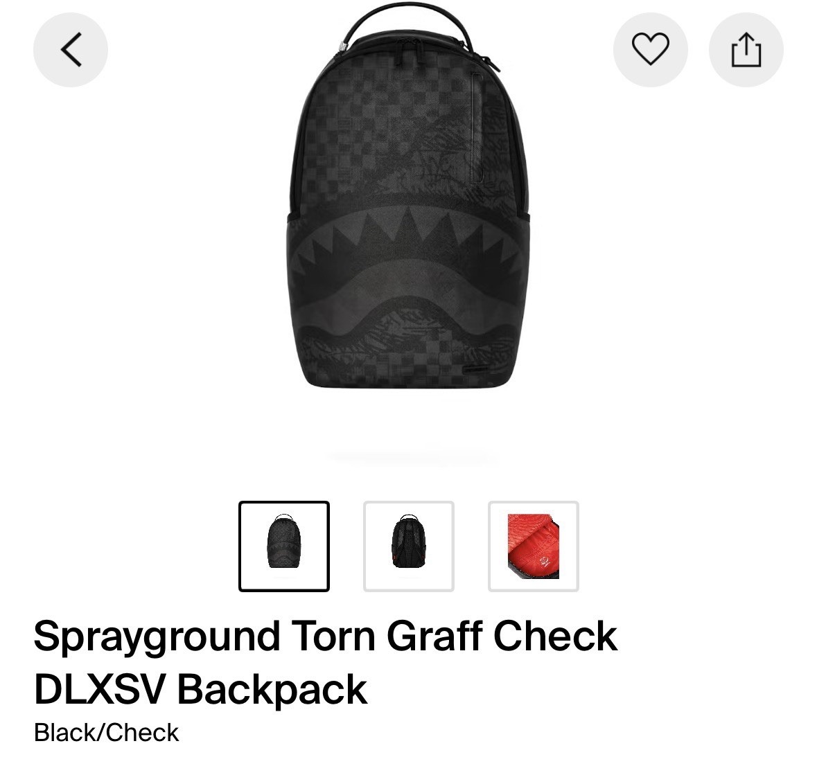 Sprayground Torn Graff Check Backpack Black Checkered