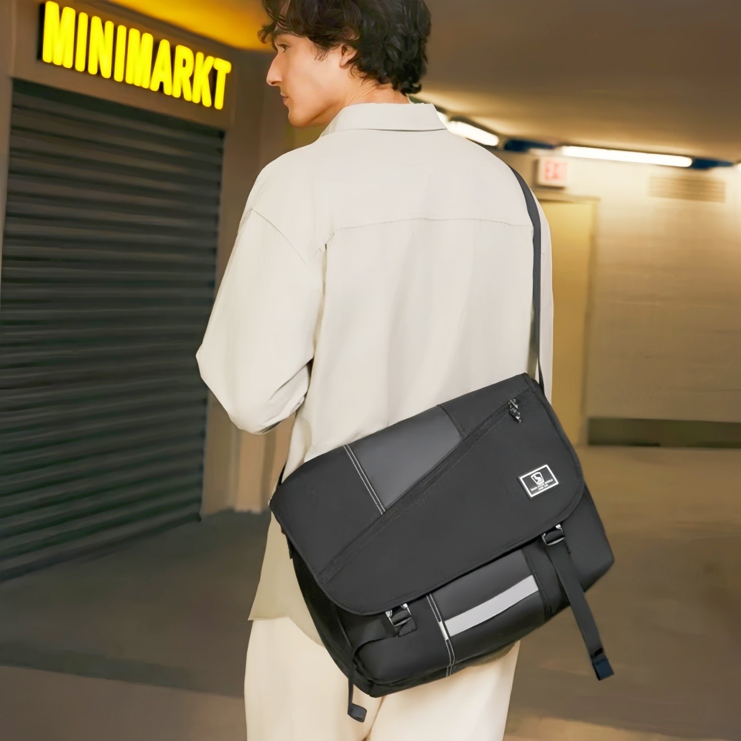 OIWAS 14″ Laptop Messenger Bag Men Crossbody Bag School Satchel Shoulder Bag US