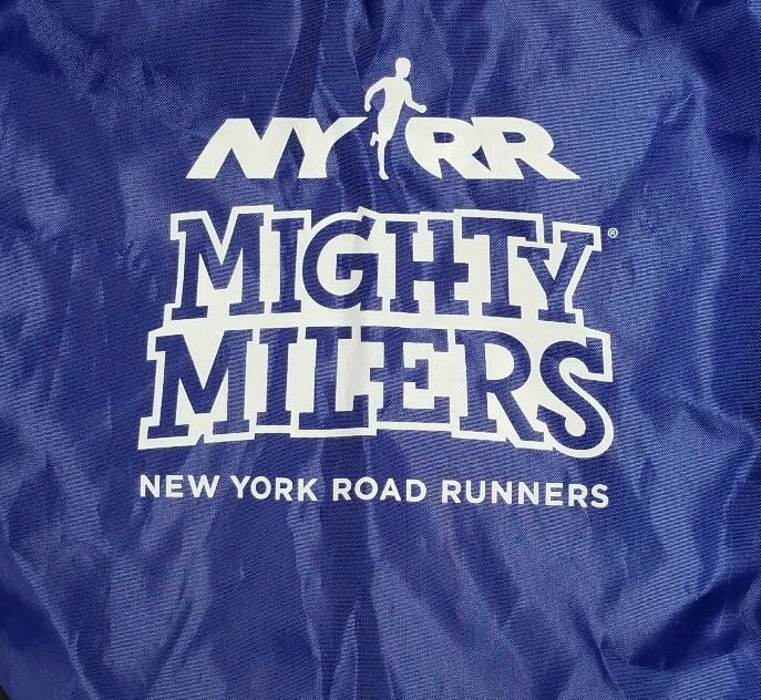 NYRR New York Road Runners Mighty Milers Blue drawstring Backpack