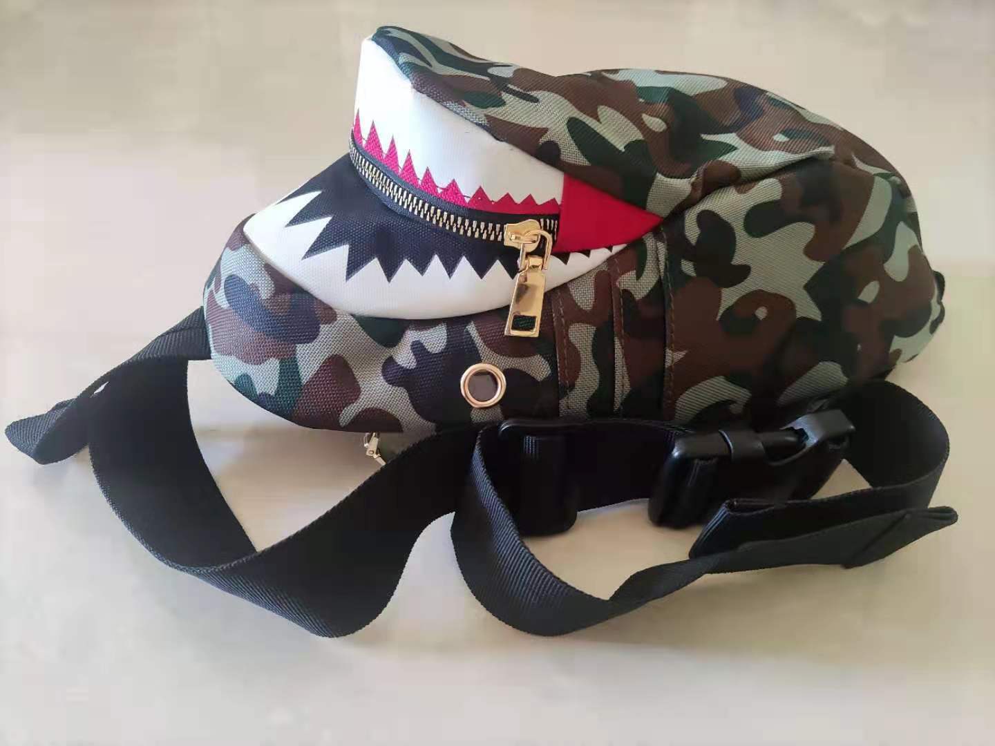 Shark Sling Backpack Shoulder Bum Bag Chest Pocket Pouch Pack Sports Cross Body