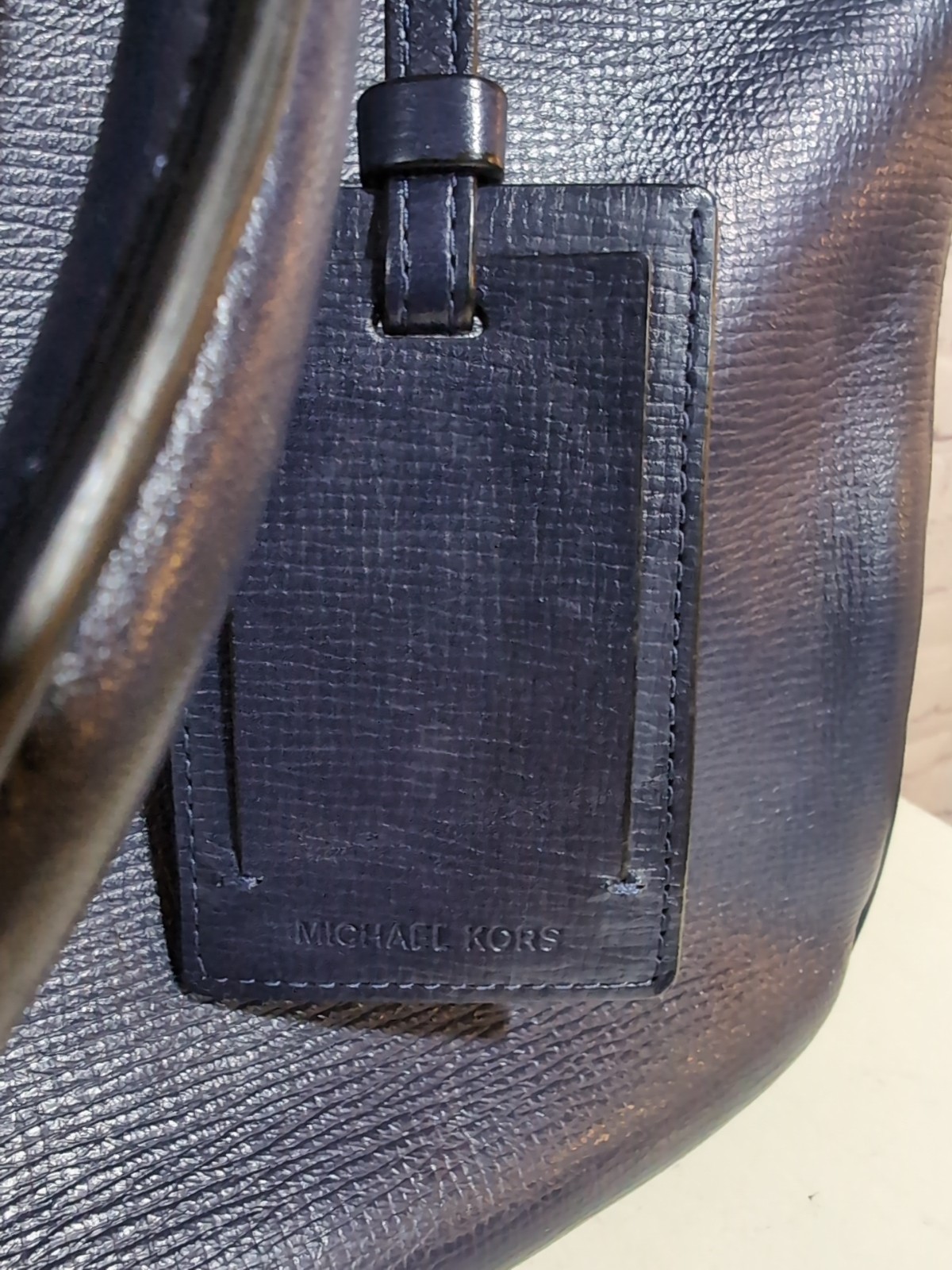 Michael Kors Cooper Saffiano Leather Blue Carry On Shoulder Bag Crossbody