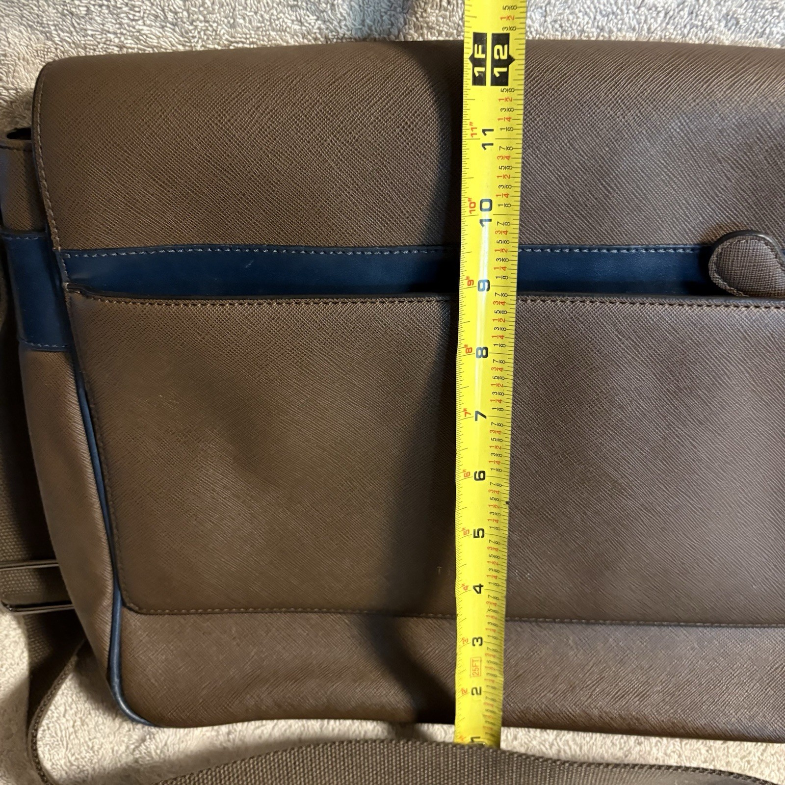 Ted Baker Brown Leather Messenger Bag/ Shoulder Strap 16×12 Excellent Condition