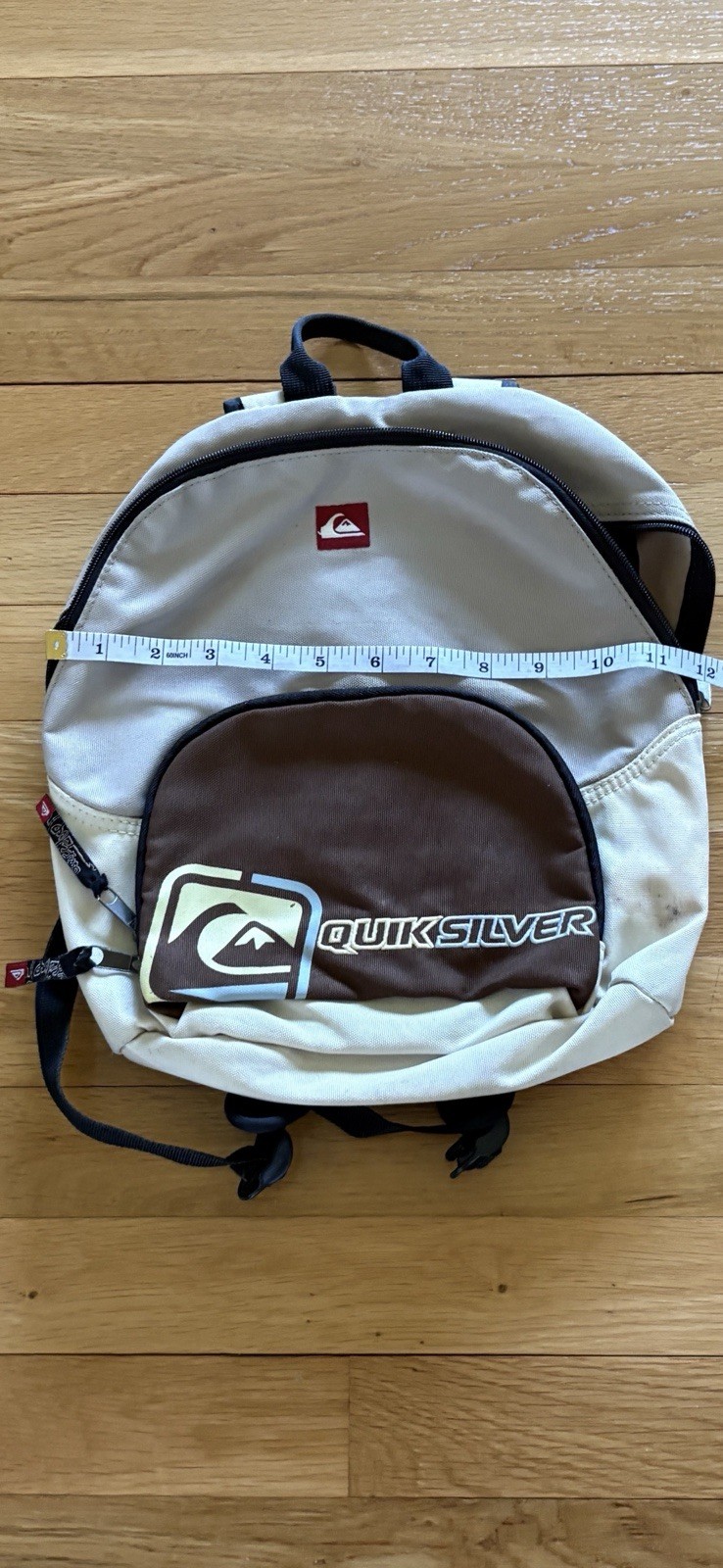 Quiksilver Beige Brown Black Medium Backpack Men’s Adjustable Strap Pockets