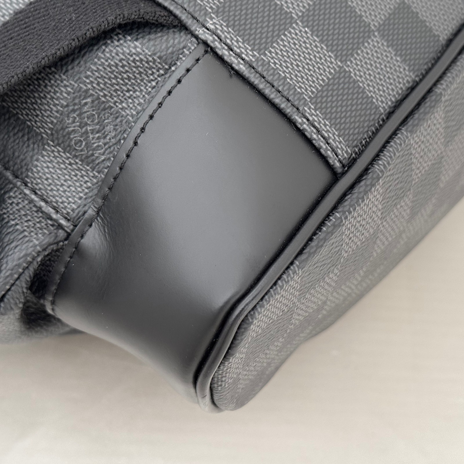 LOUIS VUITTON Christopher MM N41379 Damier Graphite Backpack Black Leather Men’s