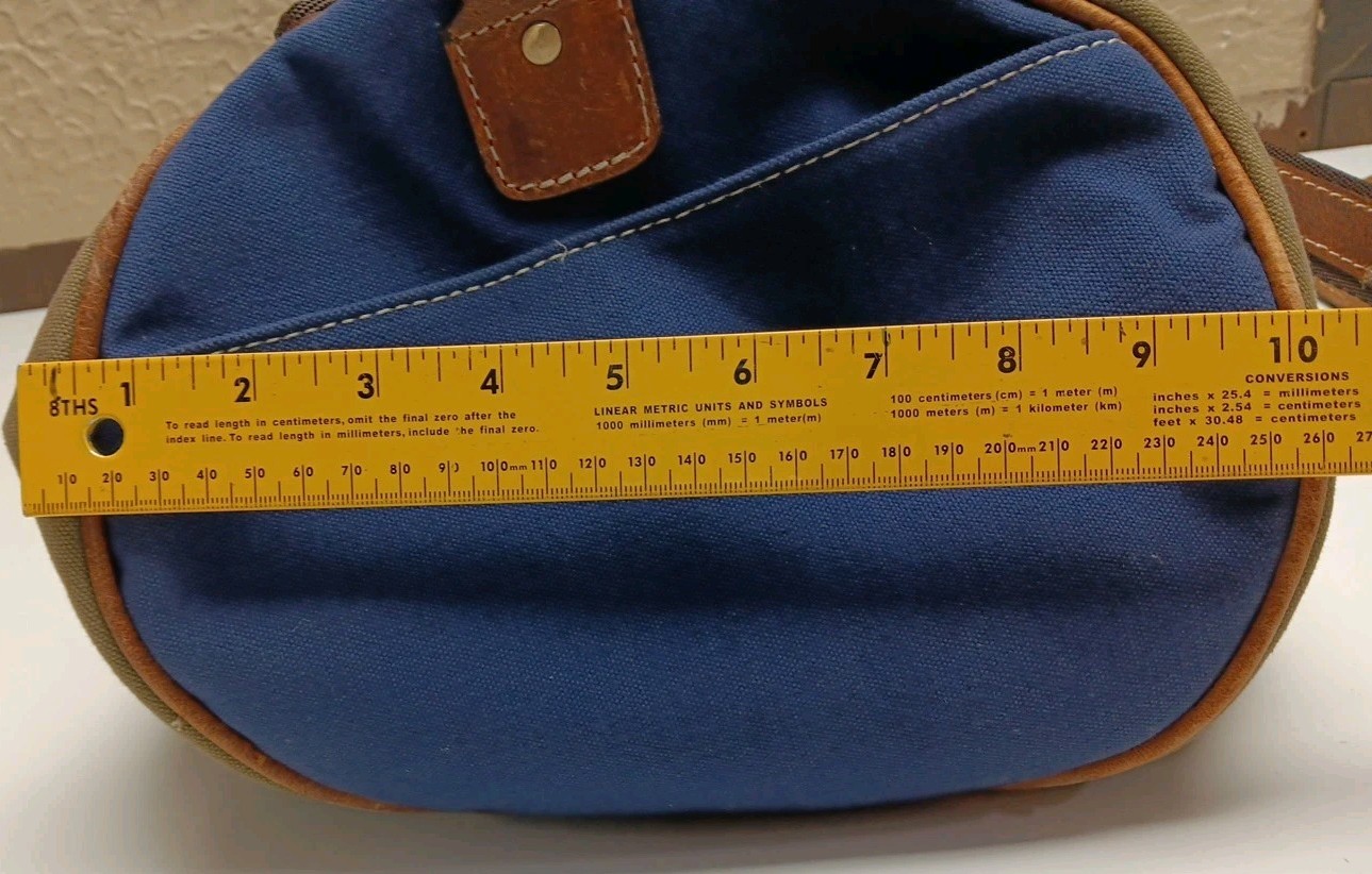 FH Wadsworth Canvas Leather Trim Weekender Duffel Bag Moss/Navy Embroidered