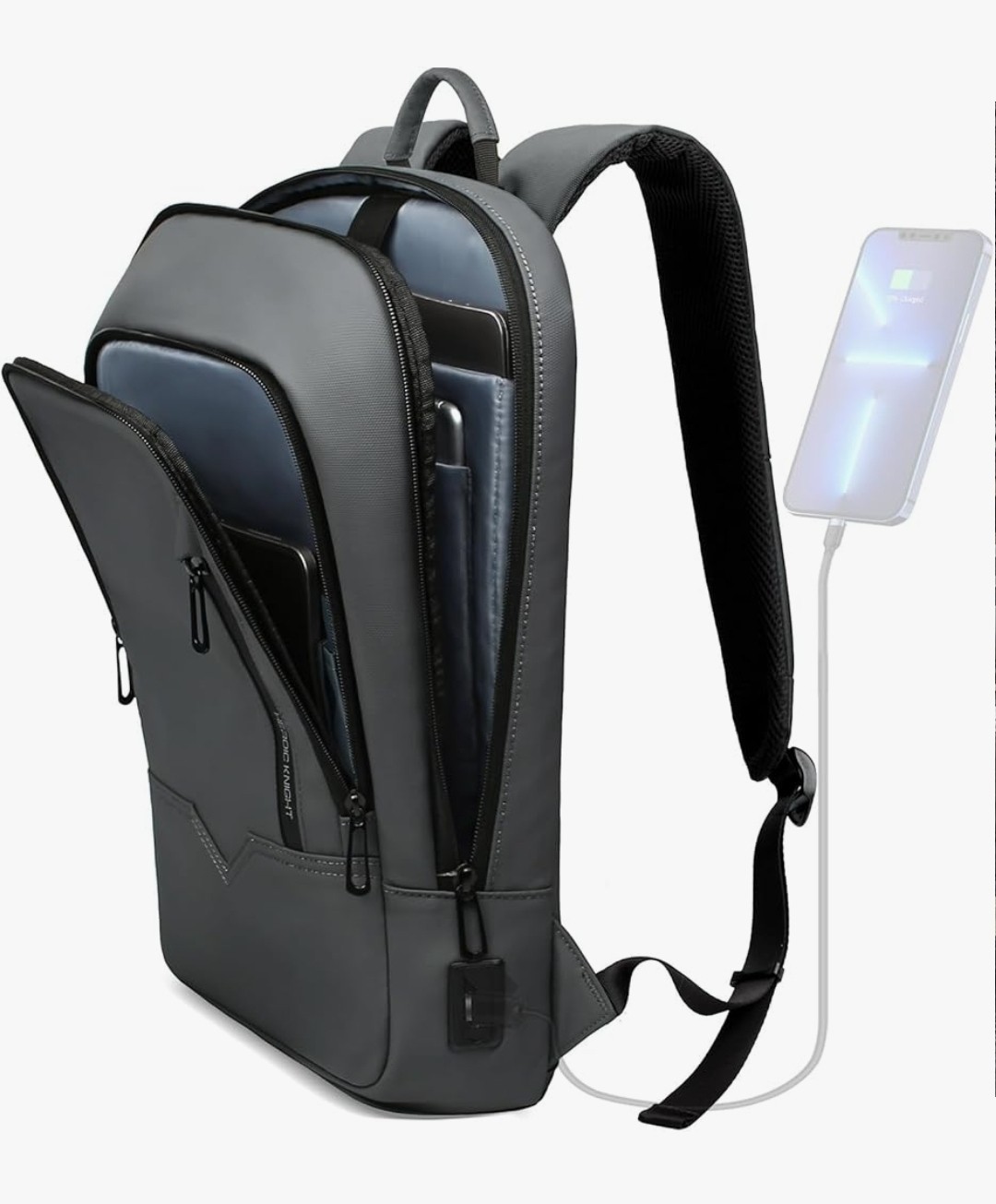 Slim Business Laptop Backpack with USB Charger, Lightweight Anti- Theft