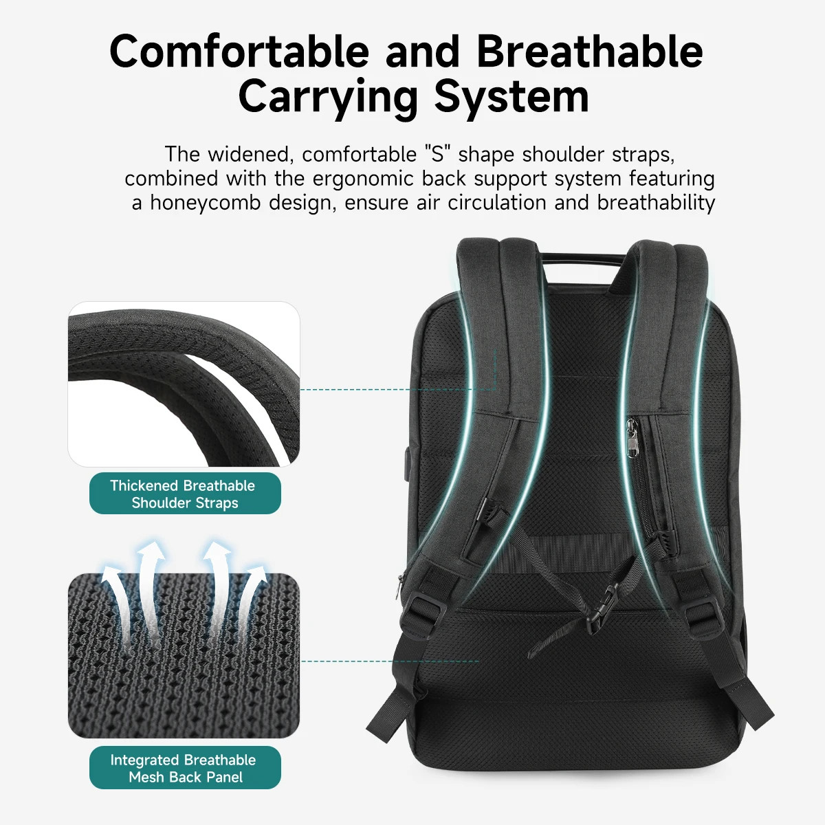 Men Expandable Backpack 15.619Inch Laptop Backpack for Men RFID anti Theft Bag T