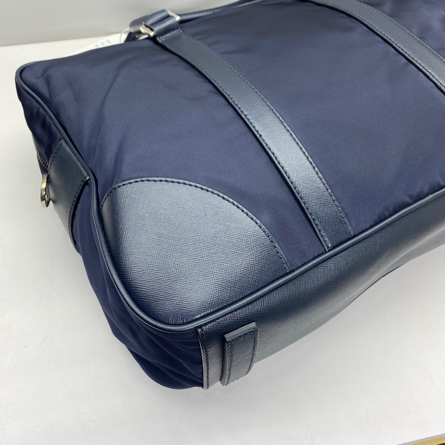 Prada Pre-Owned Authentic Briefcase Blue 36x28x7cm Nylon Free Shipping