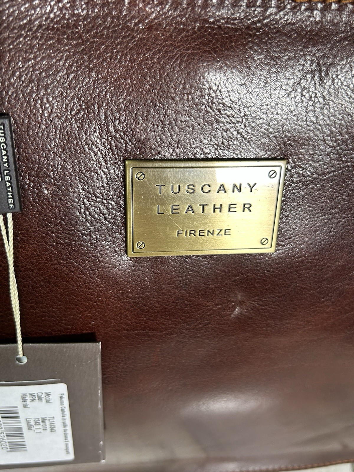 NWT Tuscany Palermo Leather 3-Compartment Unisex Briefcase Brown Made In Italy