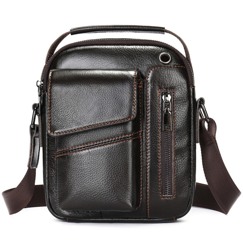 Men’s Leather One Shoulder Crossbody Bag Business and Leisure One Shoulder Bag