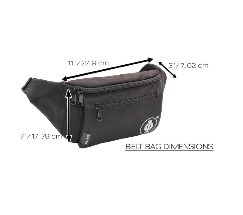 Premium Go Belt Bag, Black, Waist Pack, Running, Hiking, Travel, Fanny Pack