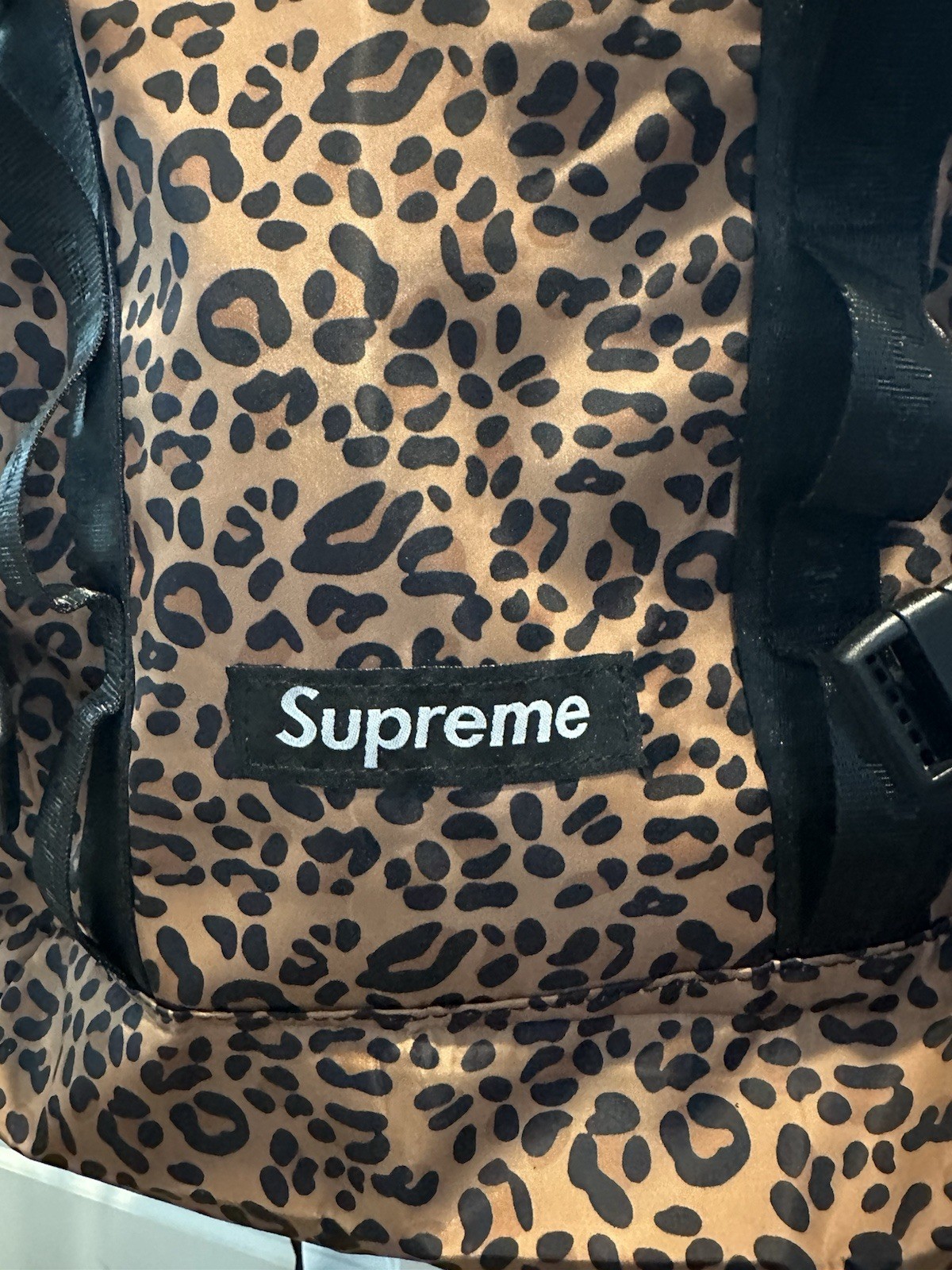 supreme leopard backpack