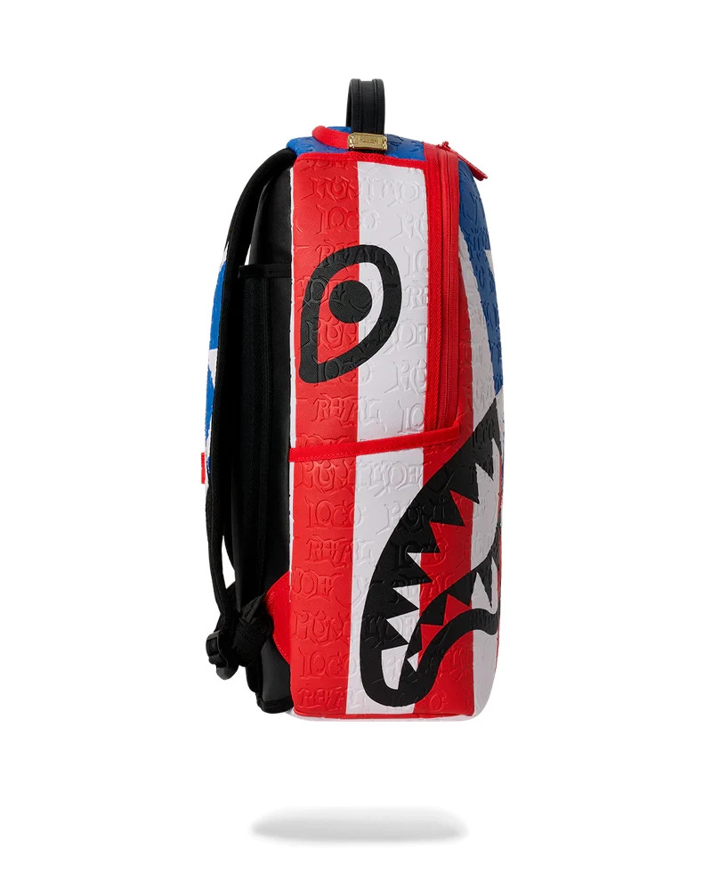 Sprayground Jon Z Puerto Rico Flag Center Shark Brand New School Backpack B9581
