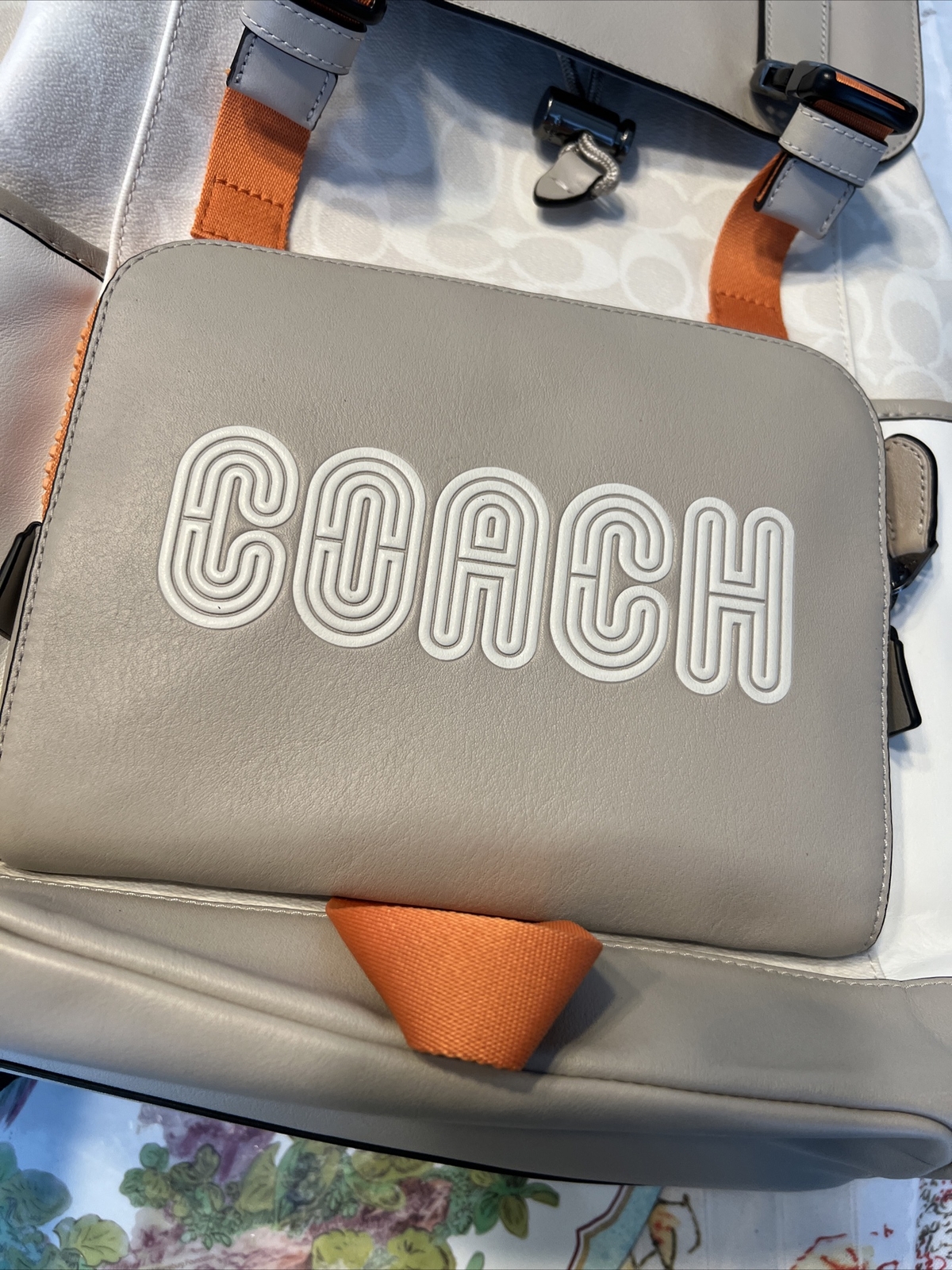 NWT Coach Track Backpack In Colorblock Signature Canvas With Coach c8130/cc016