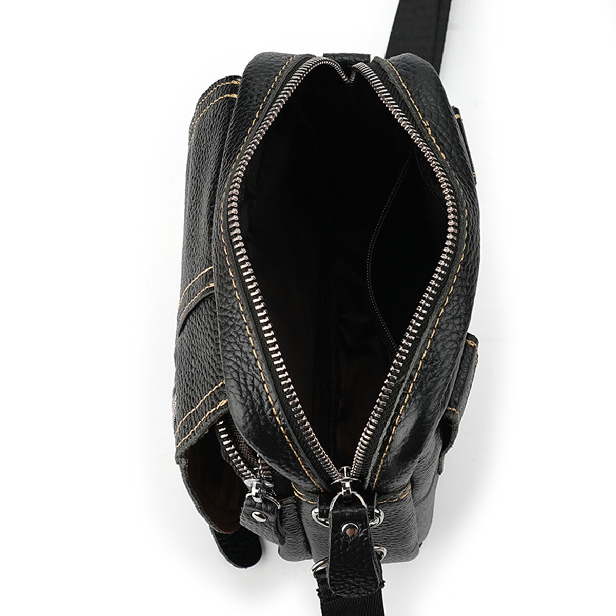 Mens Real Leather Crossbody Bags Shoulder Bag Phone Card Holder Handbags Wallet