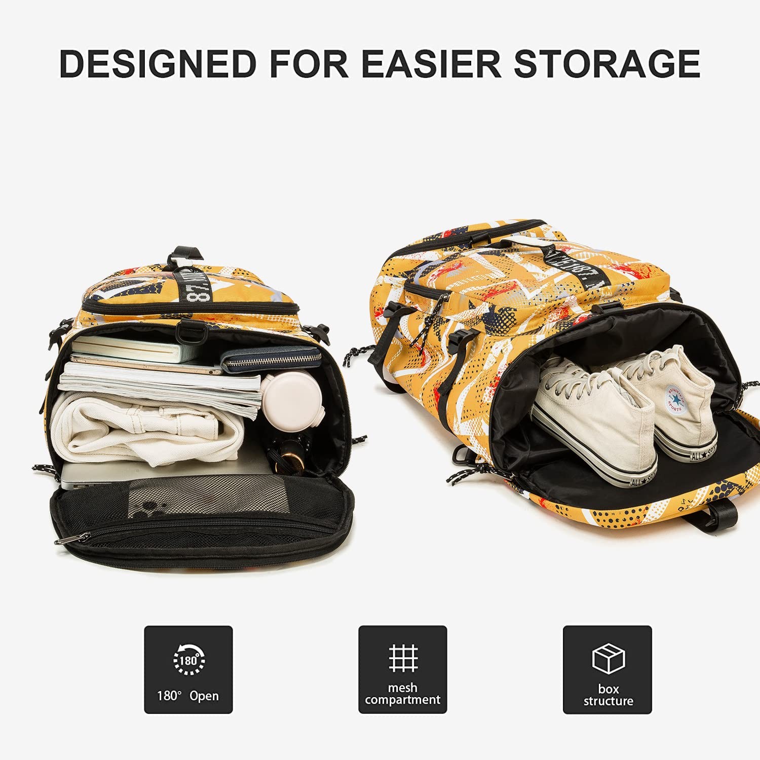 Waterproof 40L Black Duffle Bag Backpack for Travel Hiking