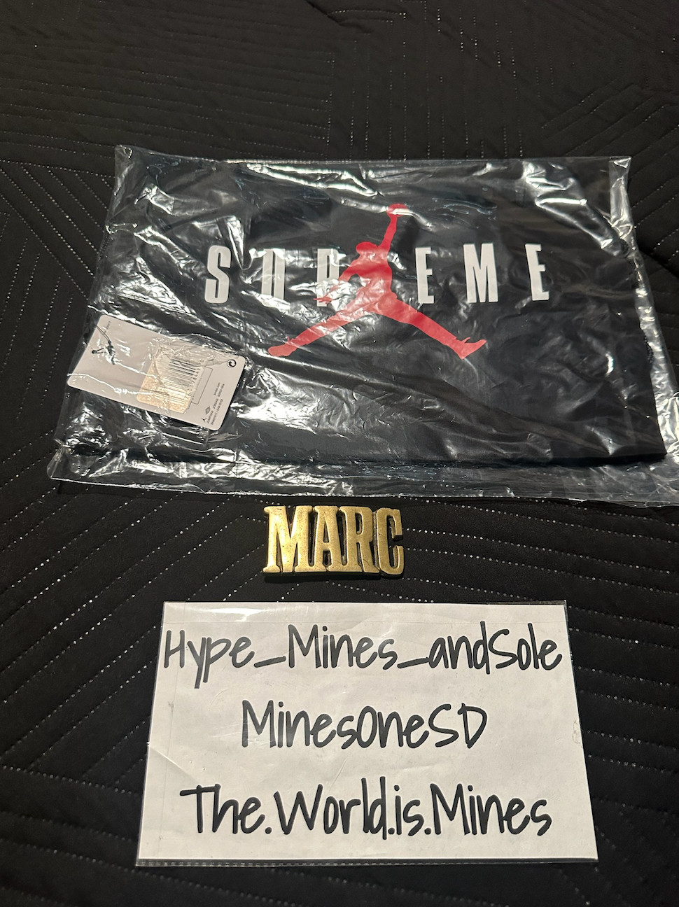 NWT Supreme x Jordan Drawstring Bag – Black