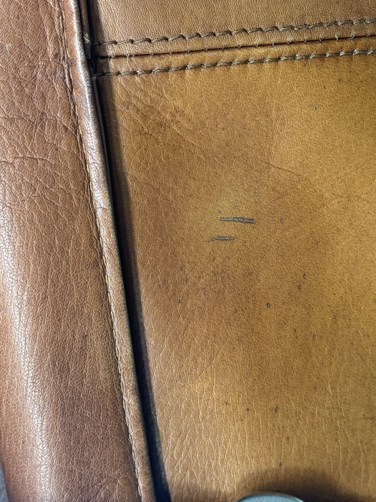 Kenneth Cole Reaction Colombian Leather Messenger Bag Briefcase Portfolio Cognac