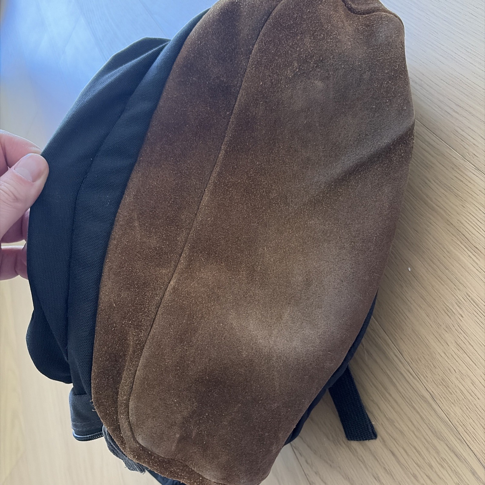 Jansport Suede Bottom Back Pack Solid Black Vintage Backpack (See Photos)