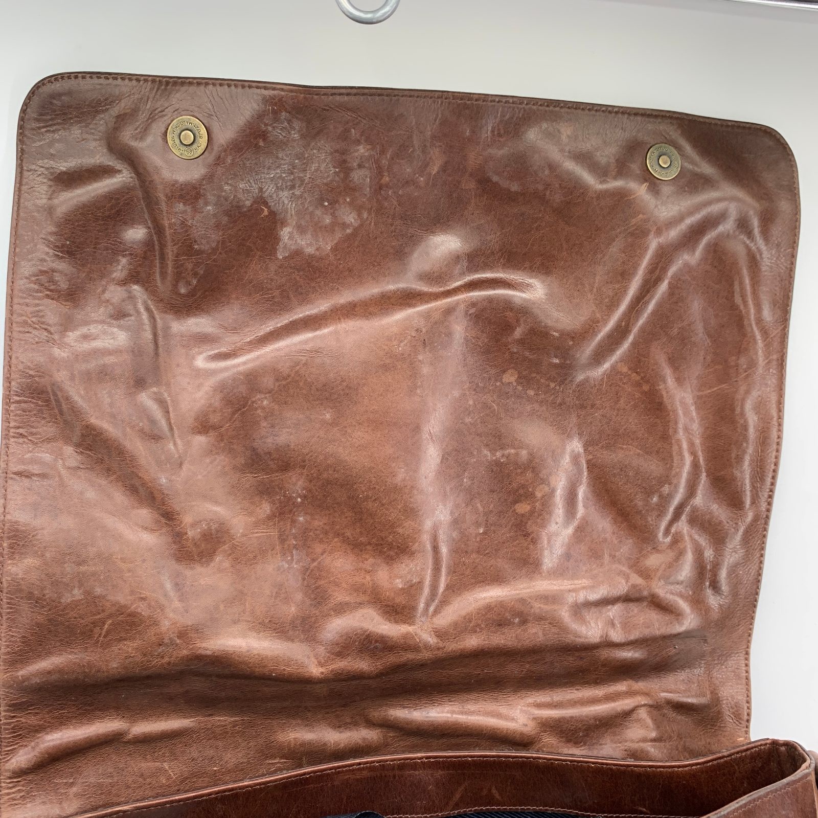Vtg Brooks Brothers Leather Messenger Bag Crossbody Laptop Satchel