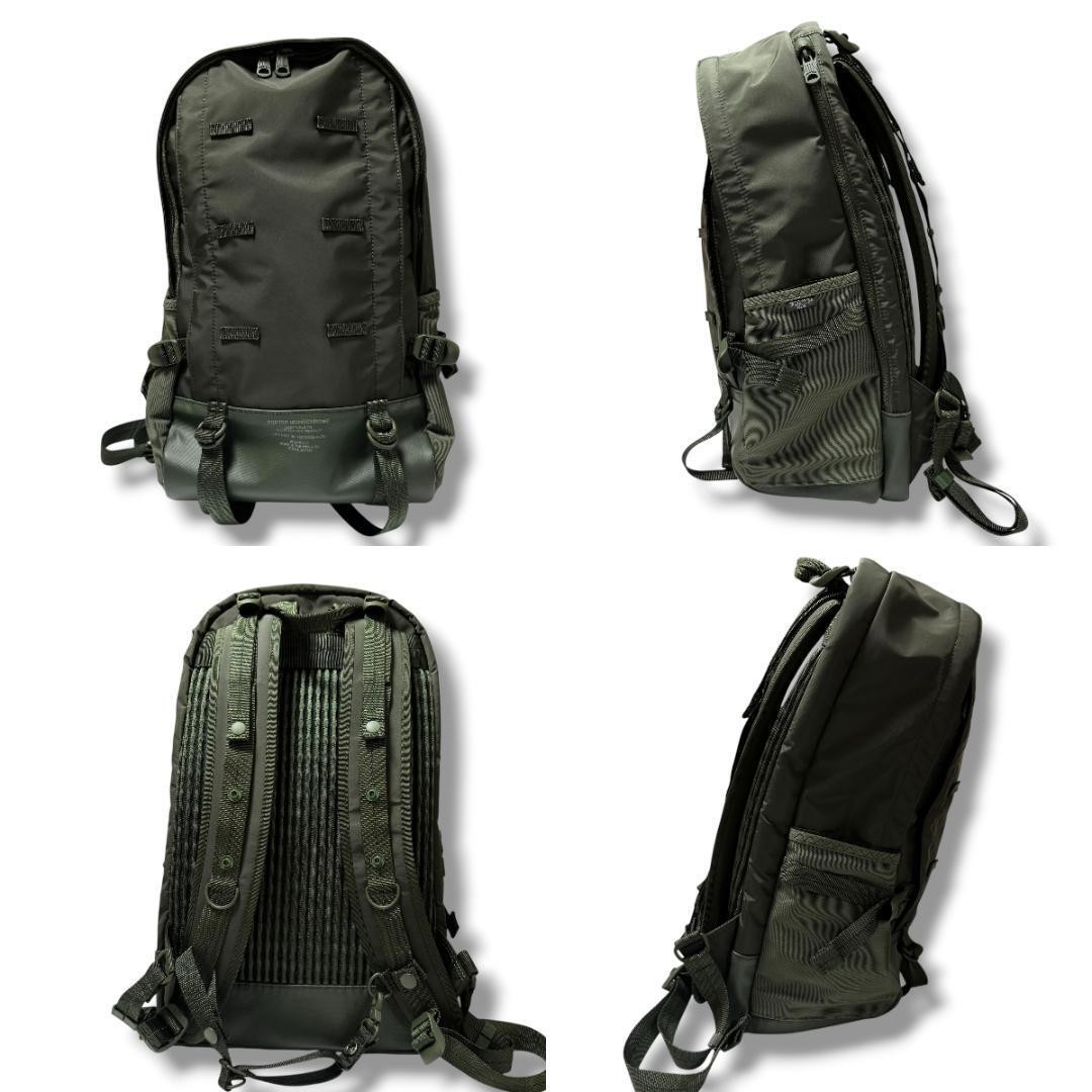 PORTER MONOCHROME Daypack Nylon/Polyester Kaki Olive 28x48x15.5cm Made in Japan