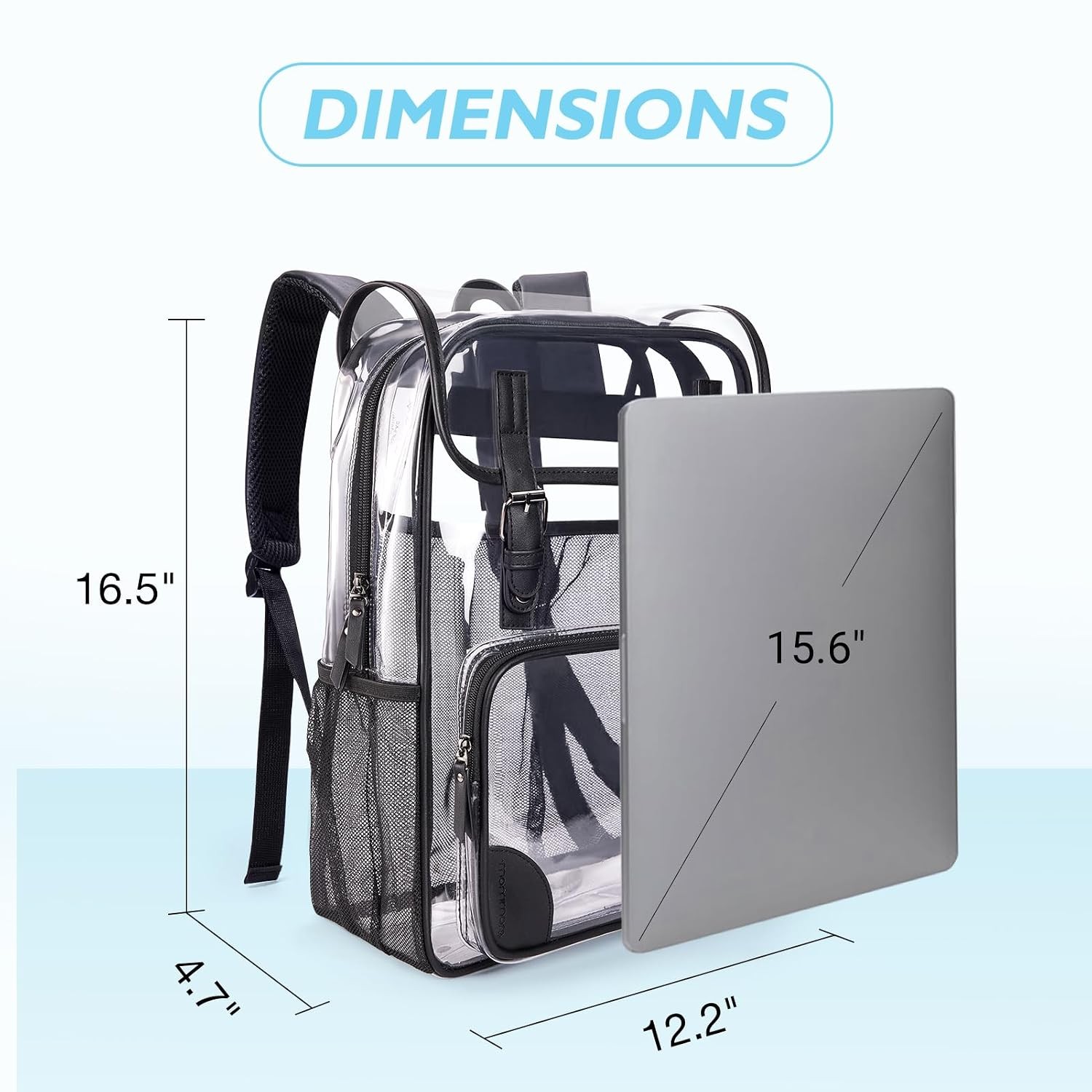 Heavy Duty Clear Backpack Large Transparent Bookbag School Clear Laptop Bag