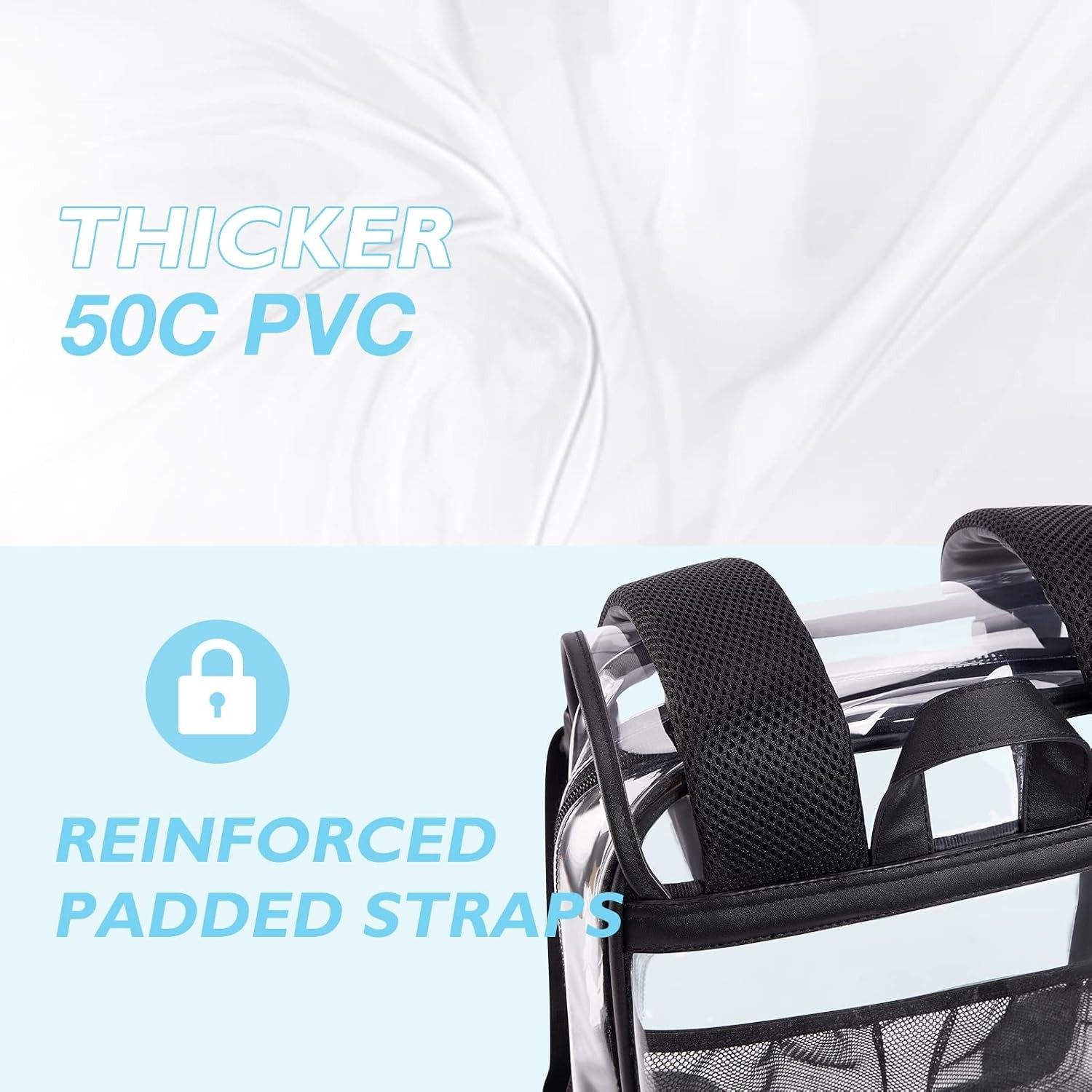 Heavy Duty Clear Backpack Large Transparent Bookbag School Clear Laptop Bag