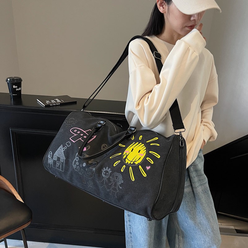 Graffiti Gym Duffel Bag Large Dry Wet Compartment Sports Travel Duffle Bag Men