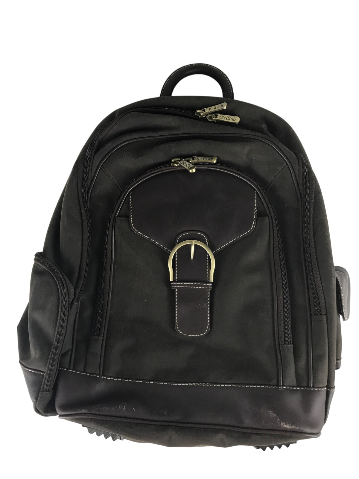 Bellino Unisex Adults Brown Inner Dividers Zipper Shoulder Strap Laptop Bag