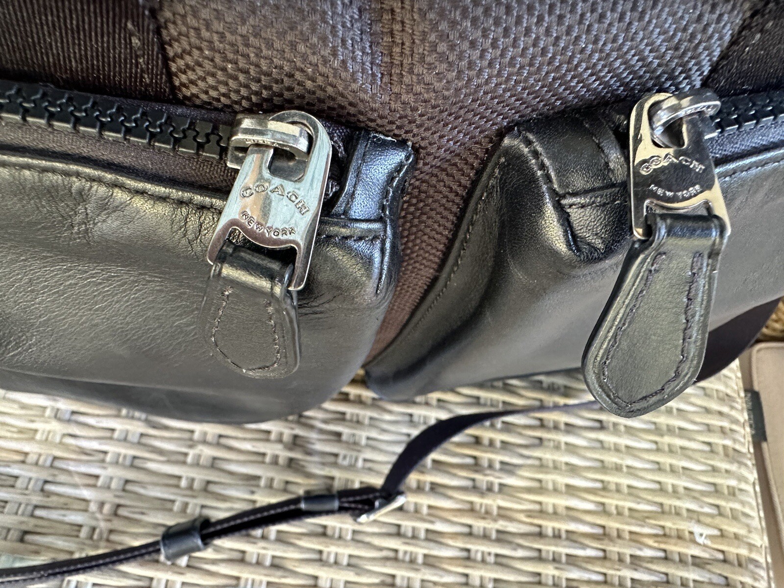 COACH Black Leather RIDER Briefcase Travel Laptop Shoulder Bag Men/Unisex