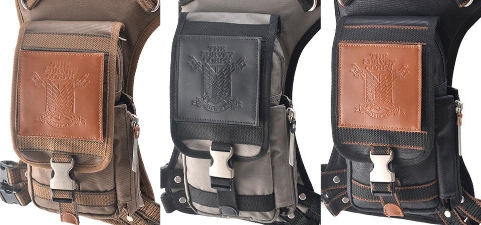 Attack on Titan 3D Manever leg pouch Recon corps Gray Japan Original