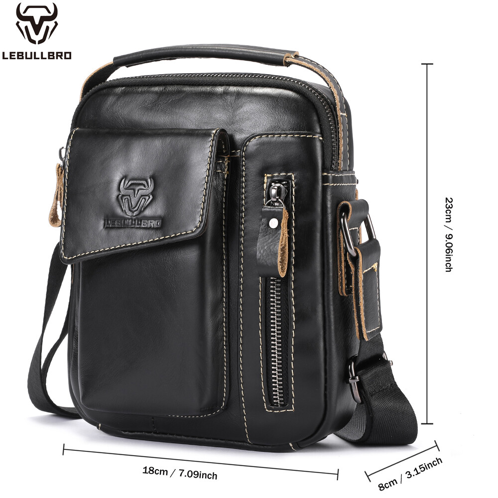 Genuine Leather Handbag for Men Sling Bags Small Shoulder Bag Crossbody Travel G