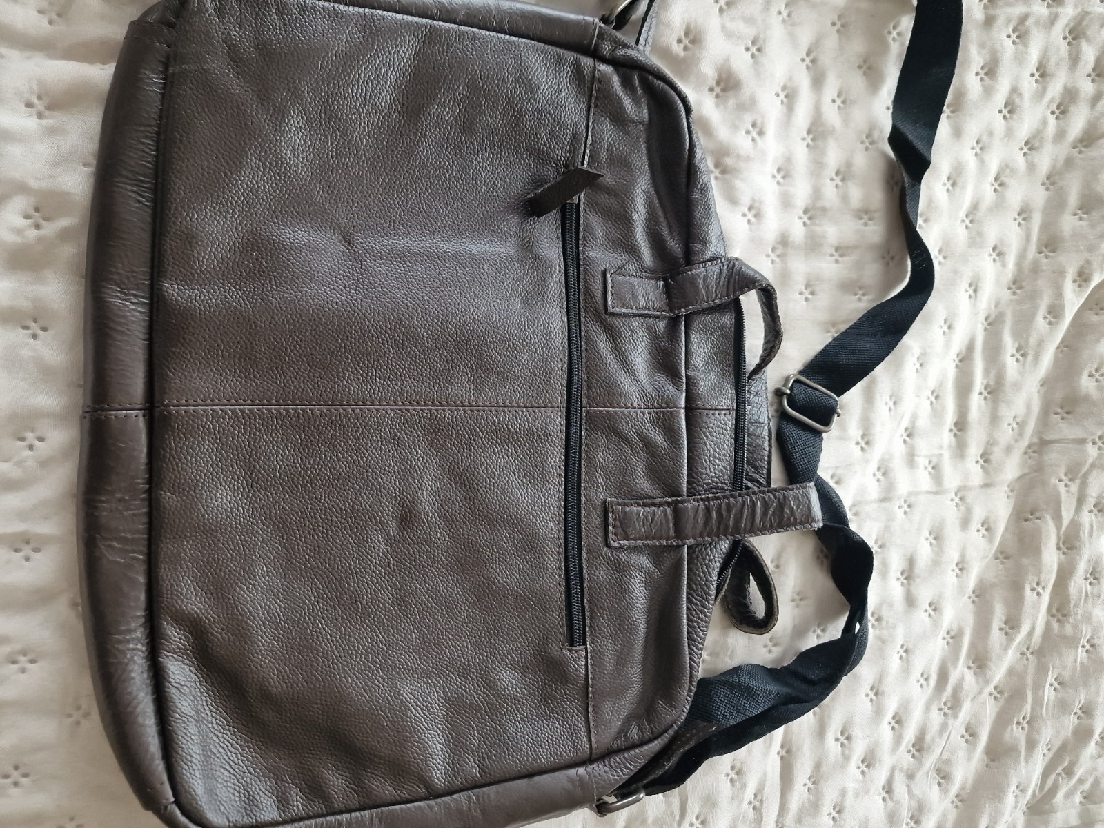 Brown leather laptop and document bag