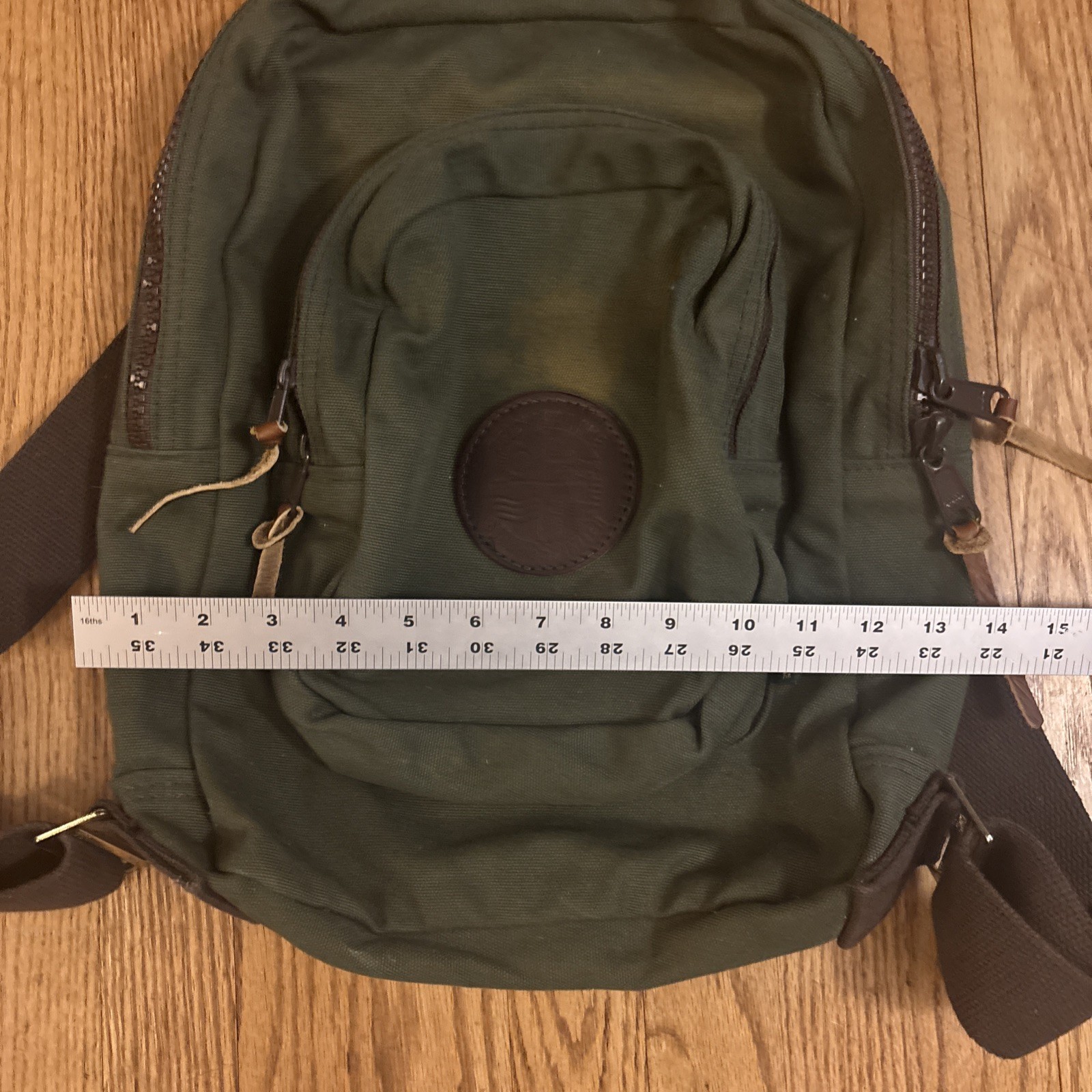 Duluth Pack Olive Green Travel Backpack Canvas Laptop Bag Daypack *read Logo