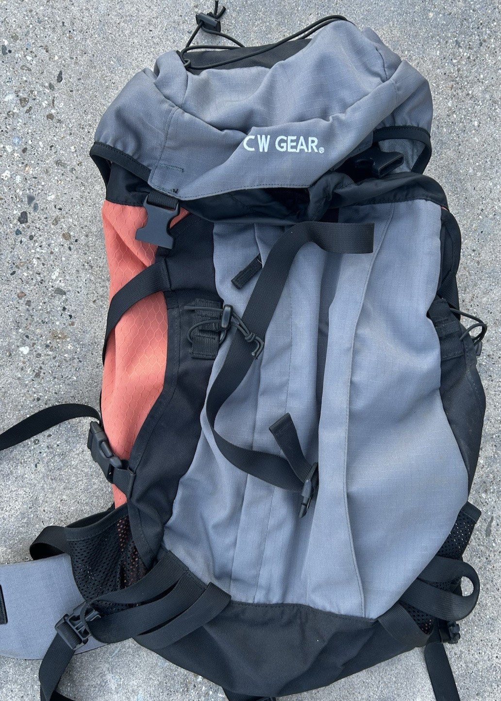 CW Gear Backpack 35L to 40L Outdoor Pack Wilderness Hiking Gear Daypack Grey