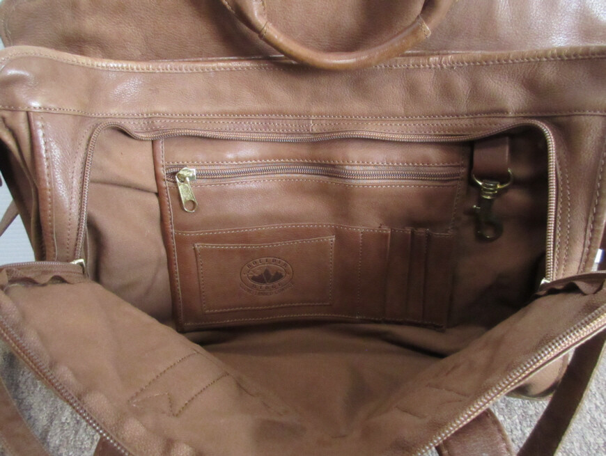 Boulder Ridge Glove Tanned Cowhide Brown Leather Briefcase Messenger Bag