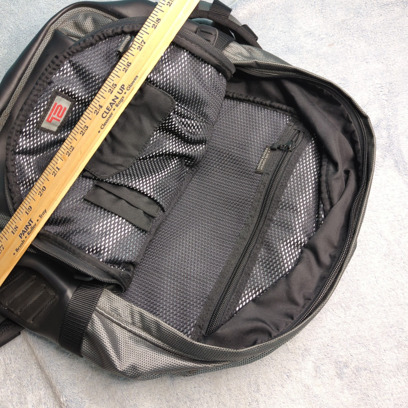 TUMI T2 Black Gray Ballistic Nylon Backpack