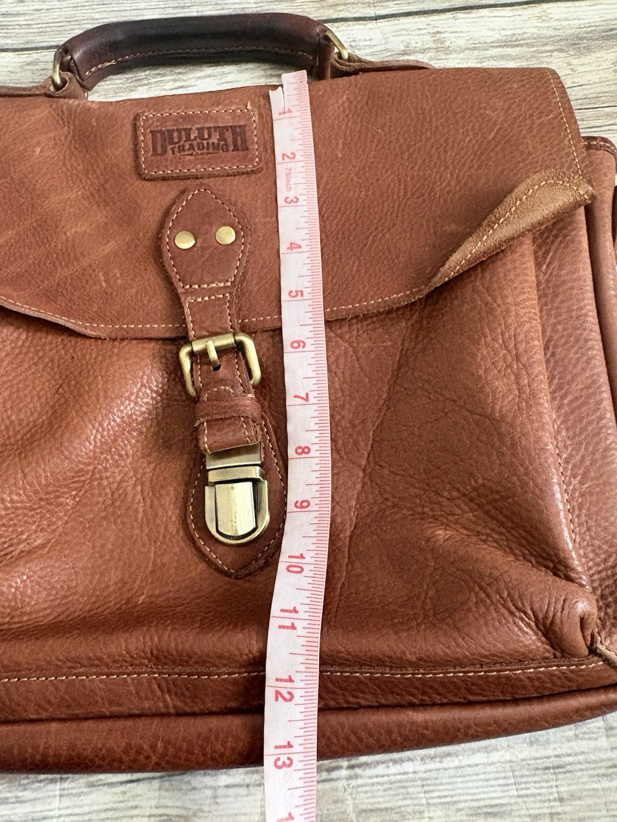 Duluth Lifetime Leather All-Business Briefcase Brown Leather