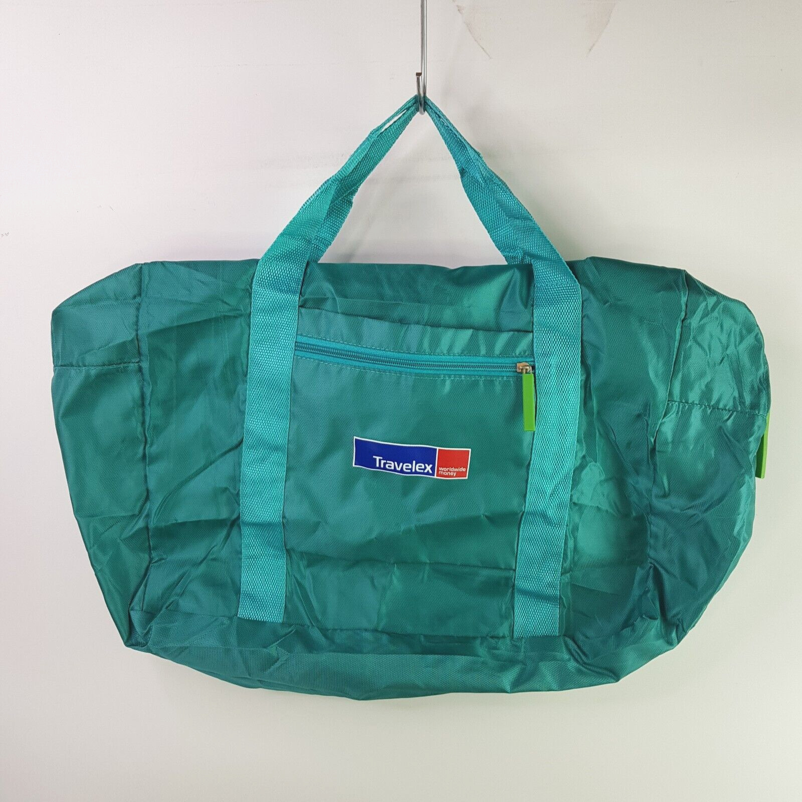 NEW Retro Travelex Duffle Bag Unisex Aqua Blue 44x34cm Multi-Pocket Top Handle