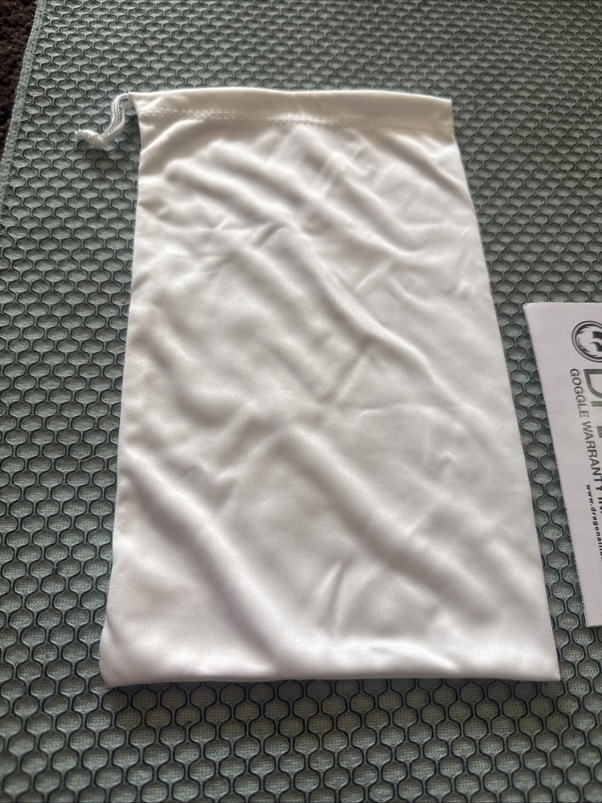 Dragon Microfiber Pouch Goggle Wipe Lens Cloth Oem Original Cinch Bag WHITE