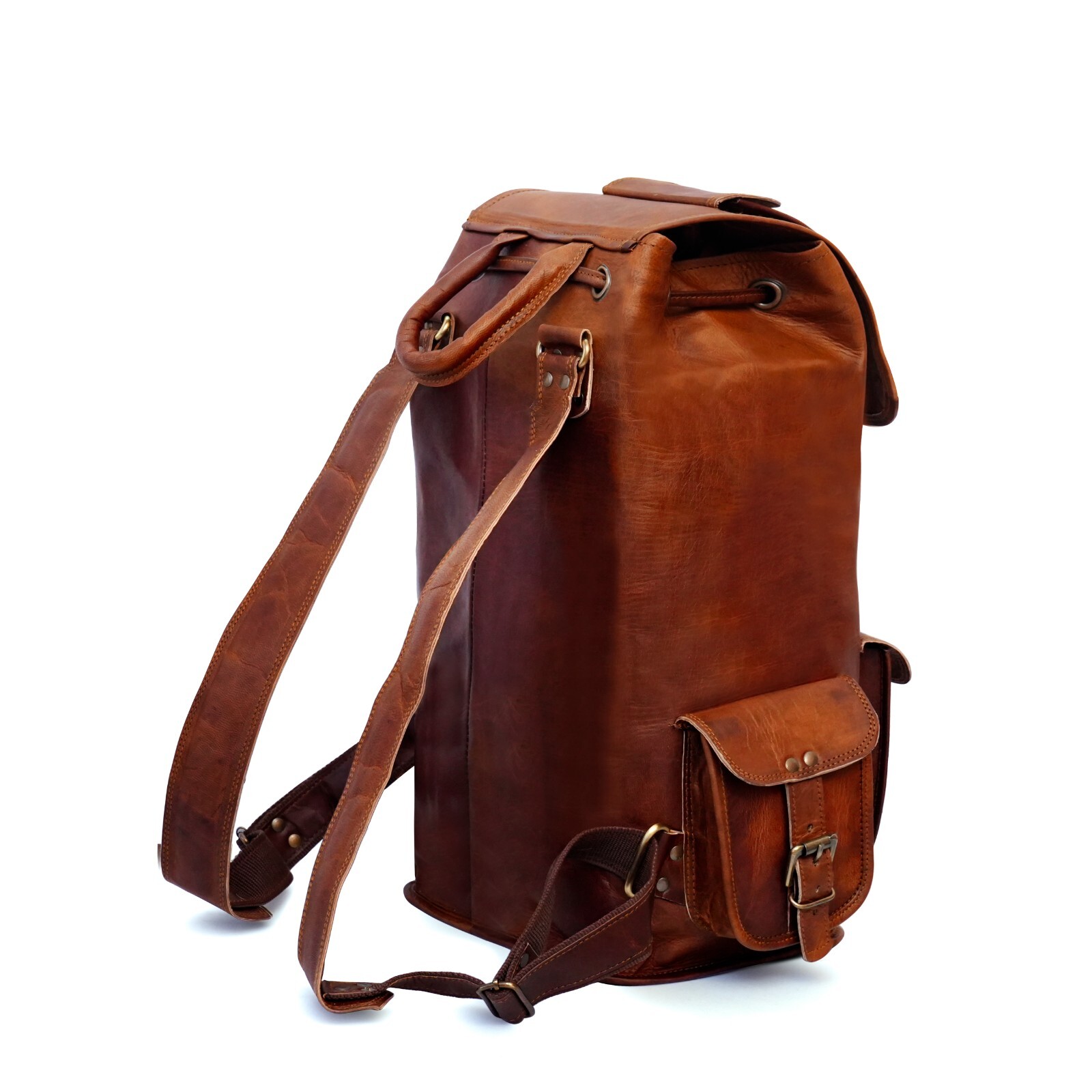 Men Vintage Genuine Leather Backpack Stylish Rucksack for Travel, Camping & uses