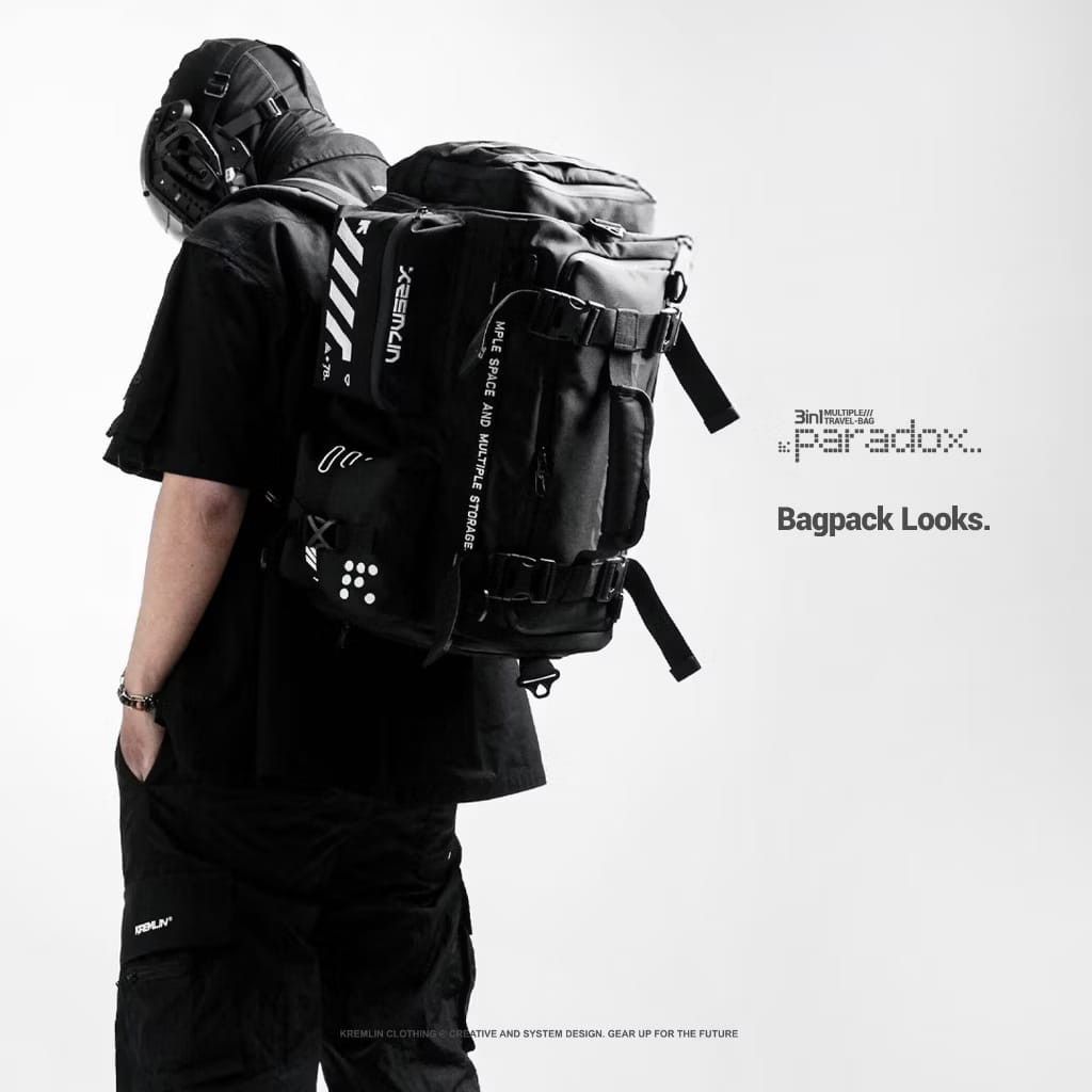 Kremlin Paradox 3 in 1 Backpack Duffle Travel Bag Futuristic Fullzip Crossbody