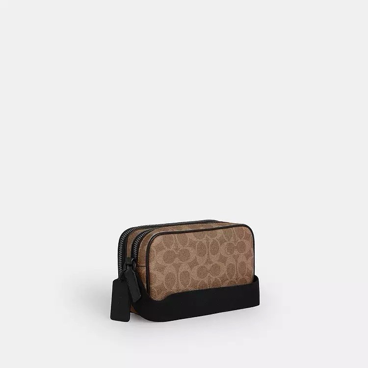 NWT Coach Colton Crossbody Bag 19 In Signature Canvas CET55 Tan Black
